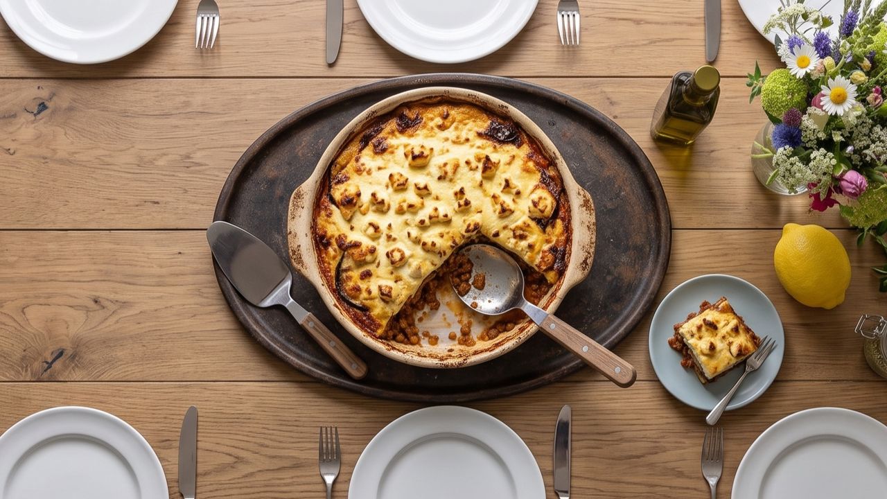 Classic Greek Moussaka with Feta