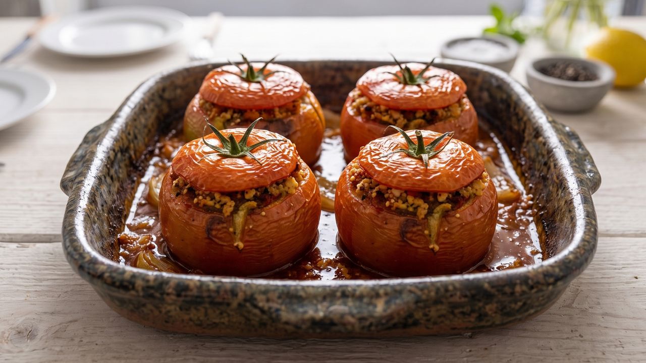 Classic Greek Gemistes (Stuffed Tomatoes)
